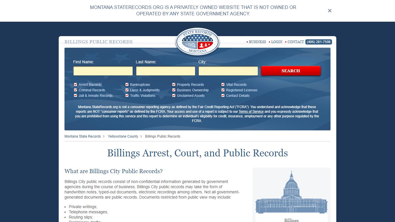 Billings Arrest and Public Records | Montana.StateRecords.org